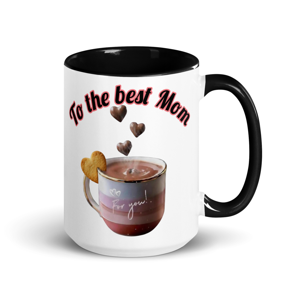 💖 “To the Best Mom” White Ceramic Mug with Color Inside