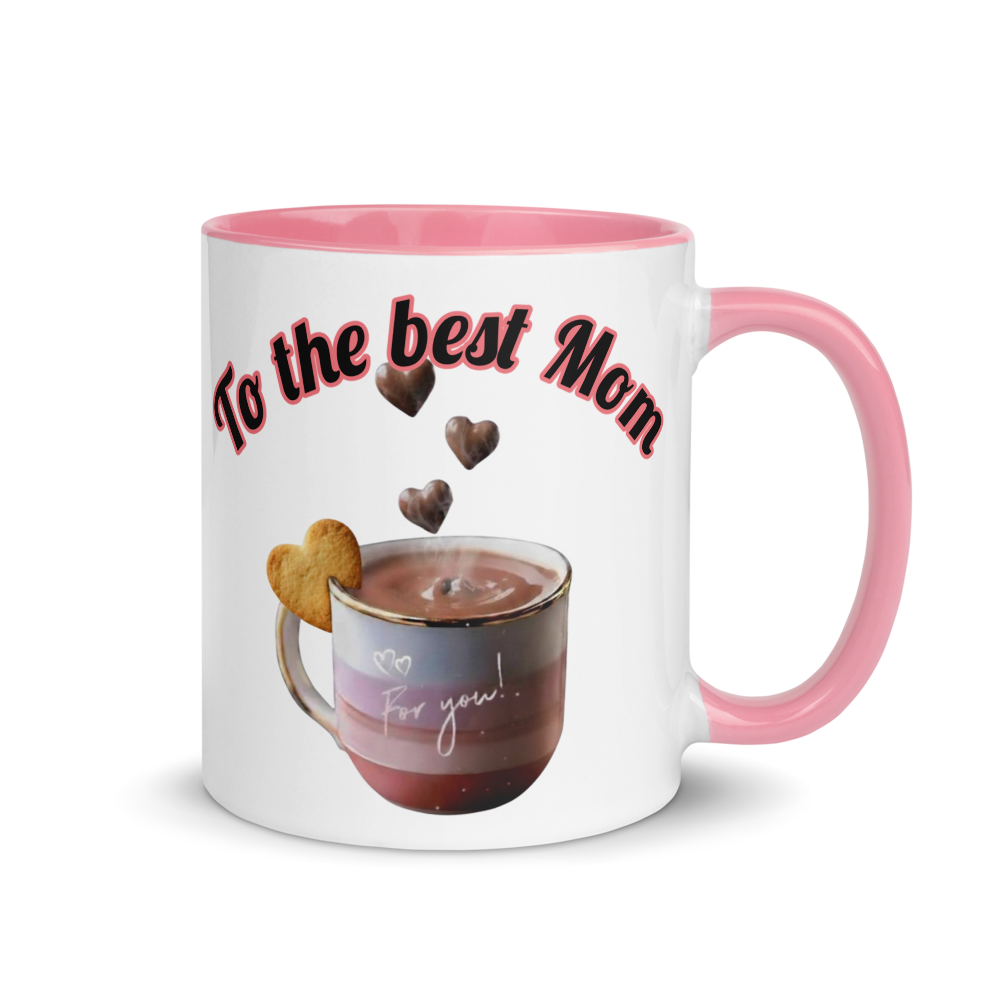 💖 “To the Best Mom” White Ceramic Mug with Color Inside