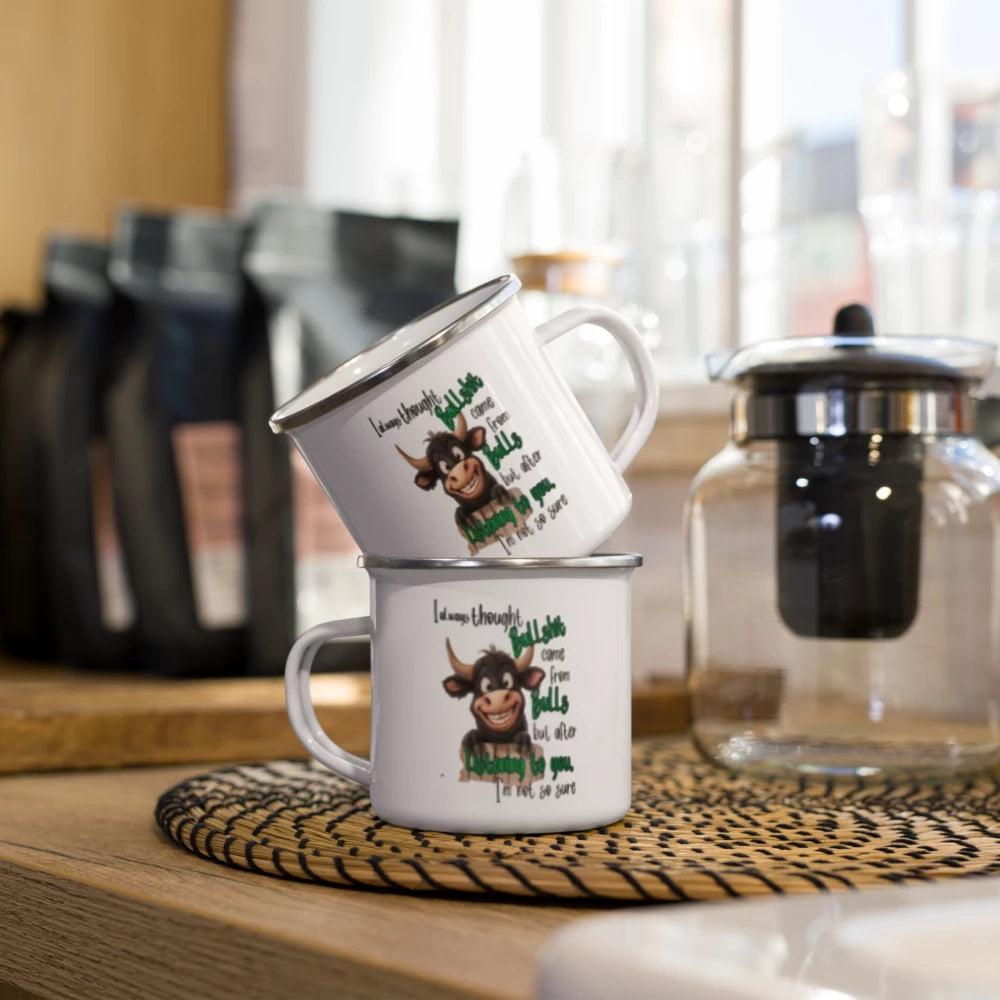 "I Thought Bullsh*t Came From Bulls" Enamel Mug
