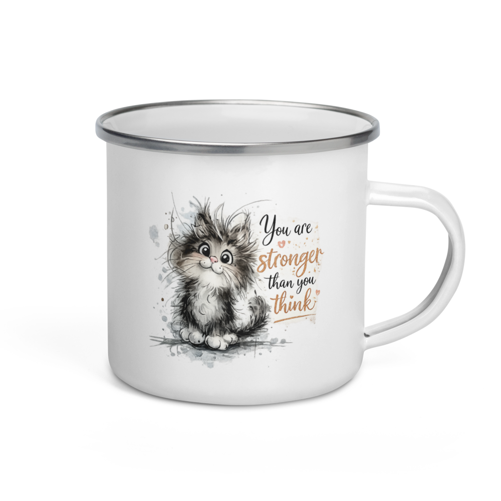 CAT - “You Are Stronger Than You Think” Enamel Mug
