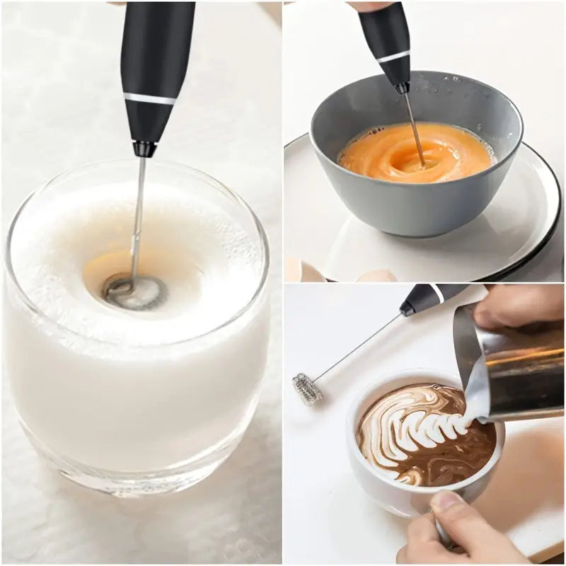 (2) Cordless Milk Frother Set with USB Rechargeable Whisk