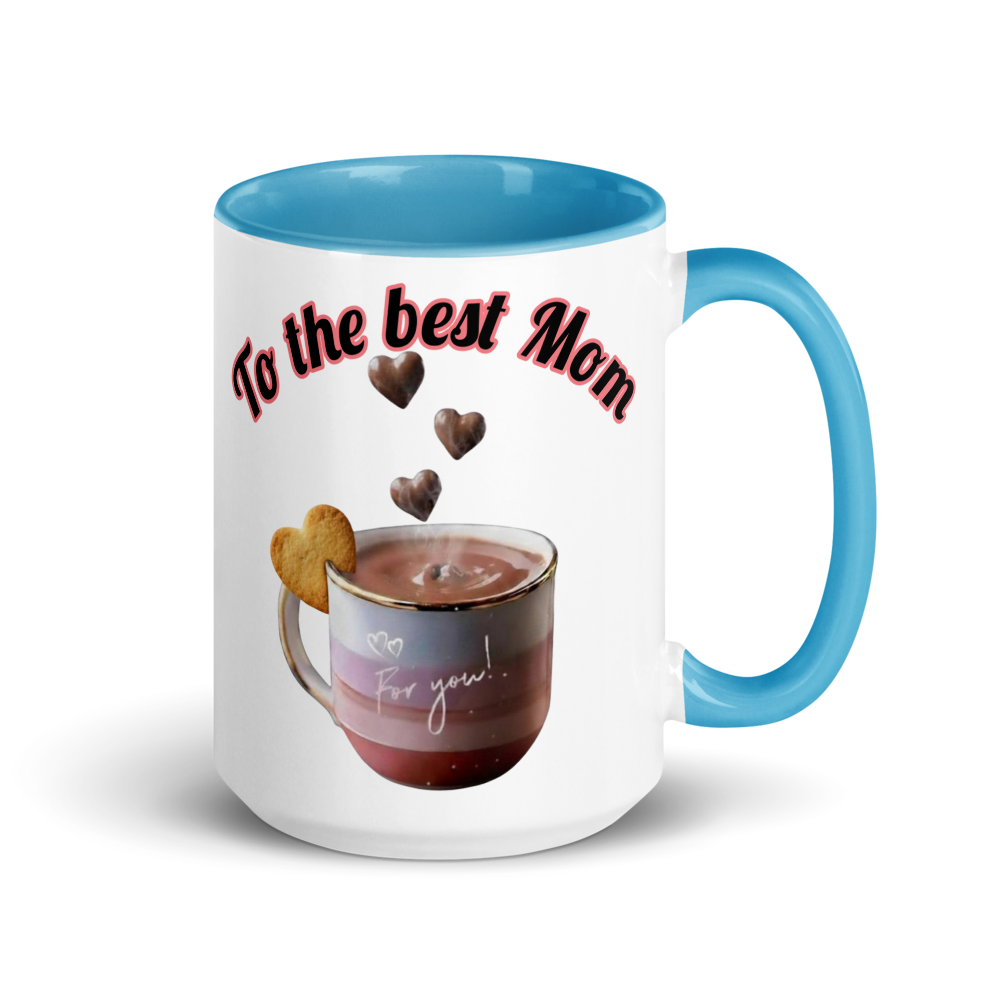💖 “To the Best Mom” White Ceramic Mug with Color Inside
