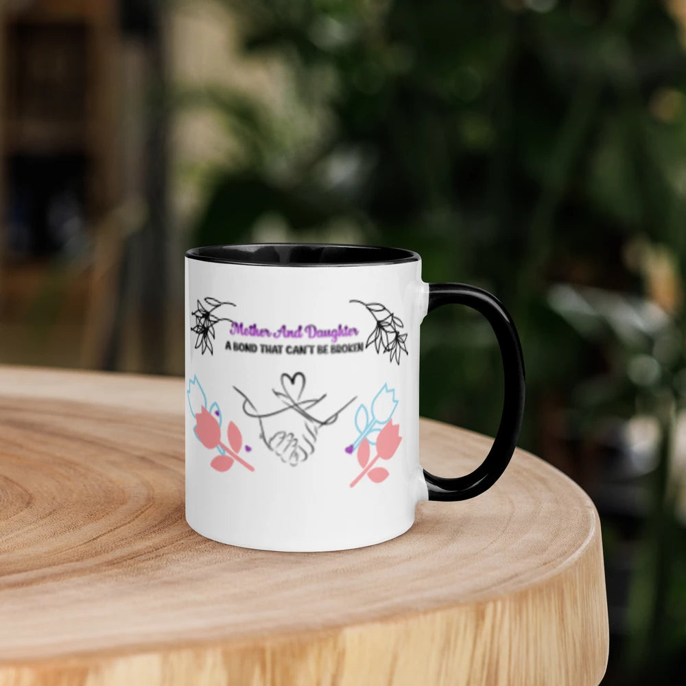 ☕ Mother & Daughter Ceramic Mug with Color Inside