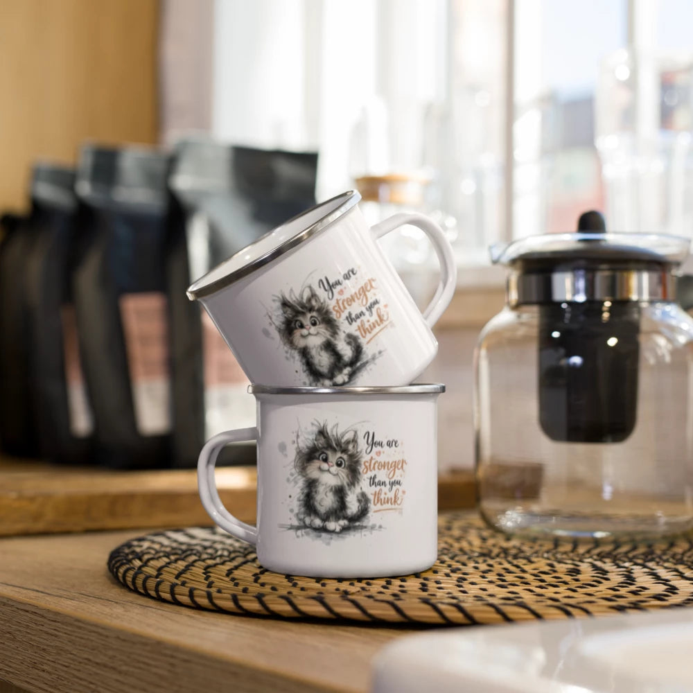 CAT - “You Are Stronger Than You Think” Enamel Mug