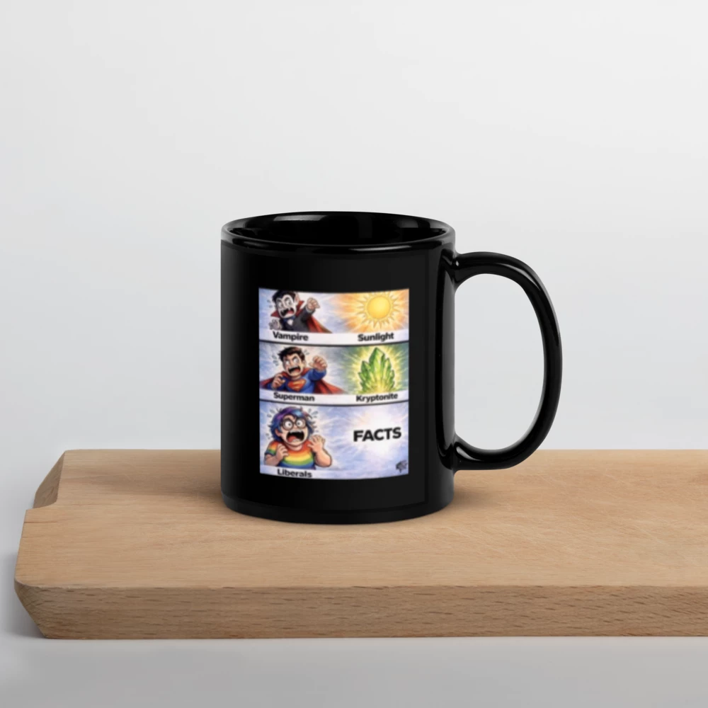 Liberal vs. Facts photo Black Glossy Mug