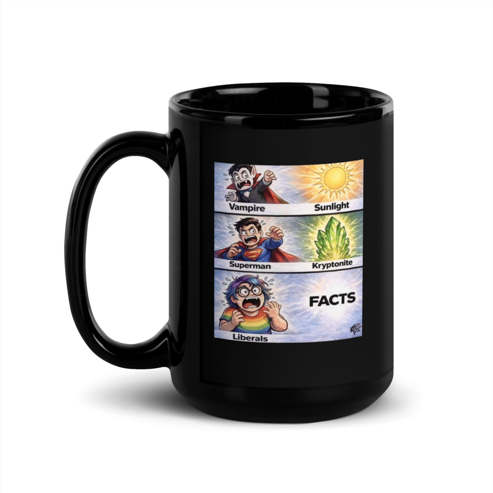 Liberal vs. Facts photo Black Glossy Mug