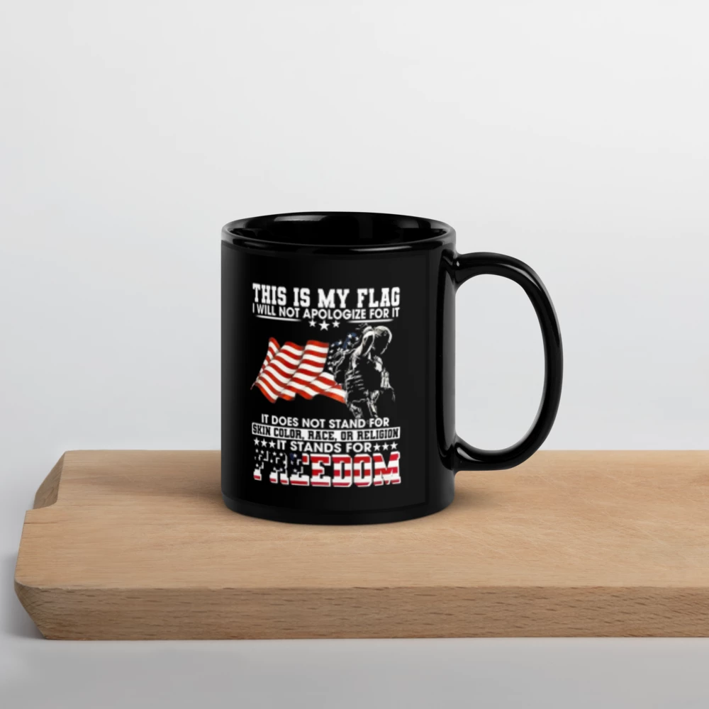 ✨Black Glossy Mug - THIS IS MY FLAG...