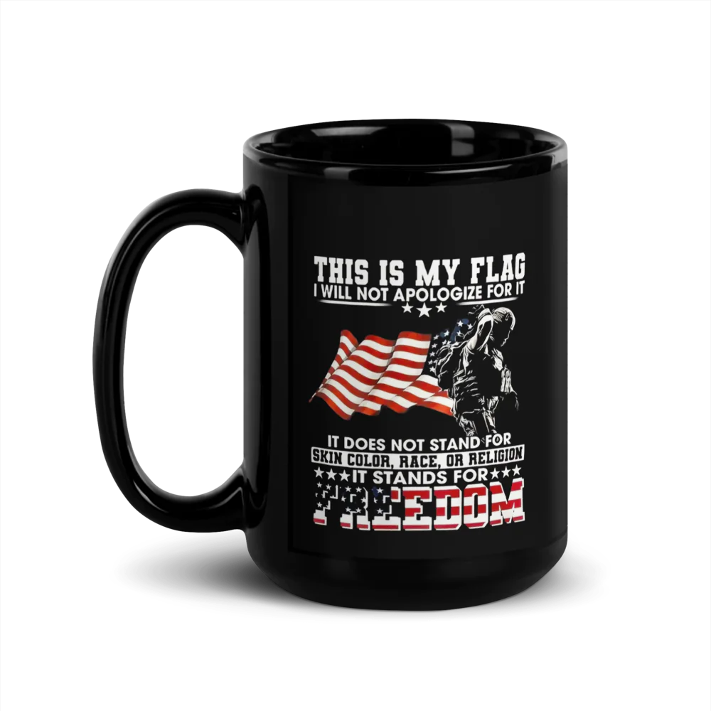 ✨Black Glossy Mug - THIS IS MY FLAG...