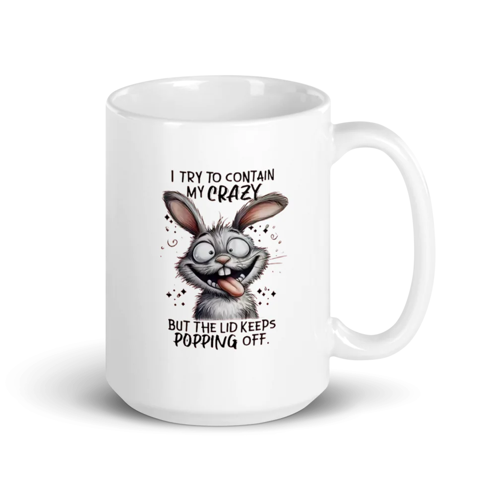 ✨White Glossy - “Crazy Rabbit” Mug