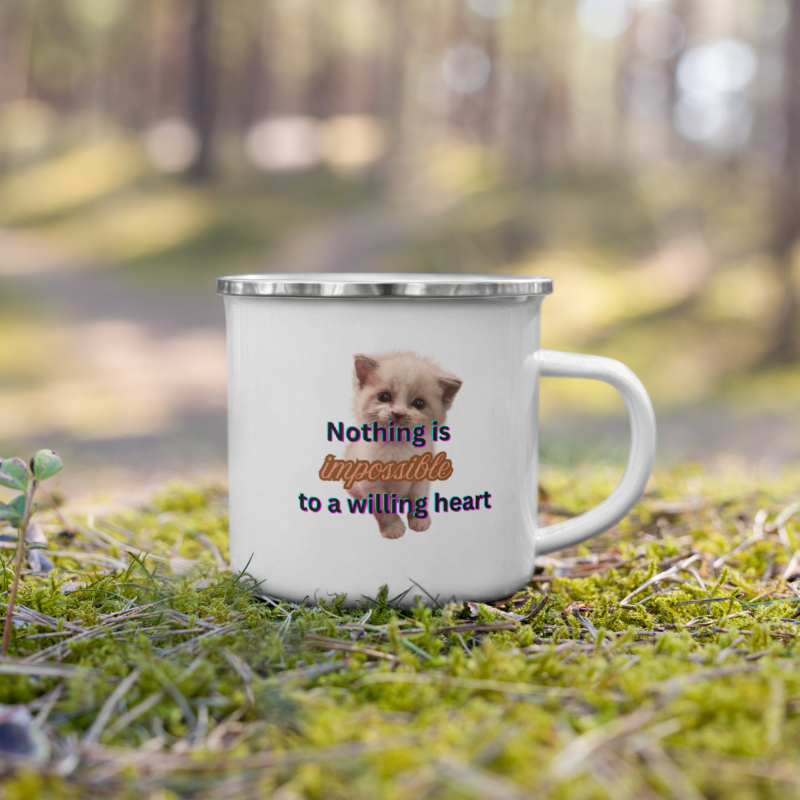 CAT- "Nothing is impossible..." Enamel Mug