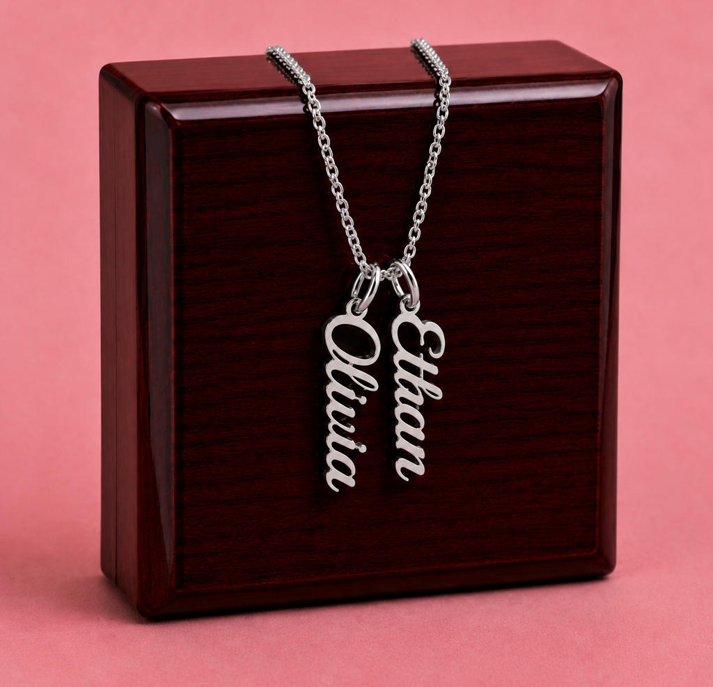 VERTICAL NAME (Personalized) Necklace NoMC - (HMD or ANY OCCASION)