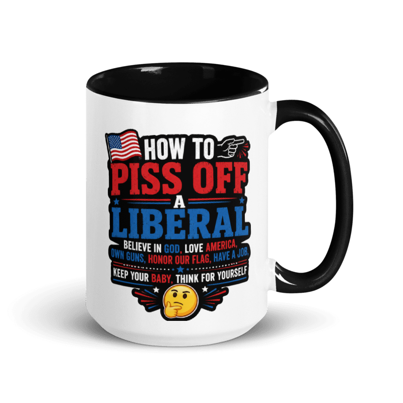 🇺🇸Freedom & Patriotism Funny (2) White Ceramic Mug with Color Inside
