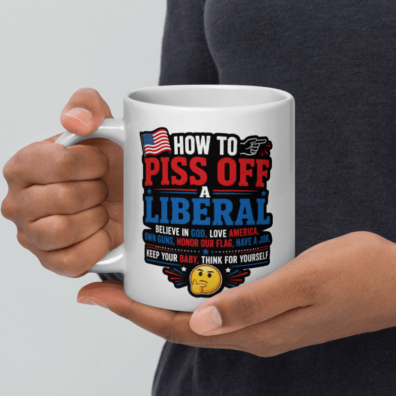 🇺🇸 Patriotic Conservative Humor White Glossy Mug