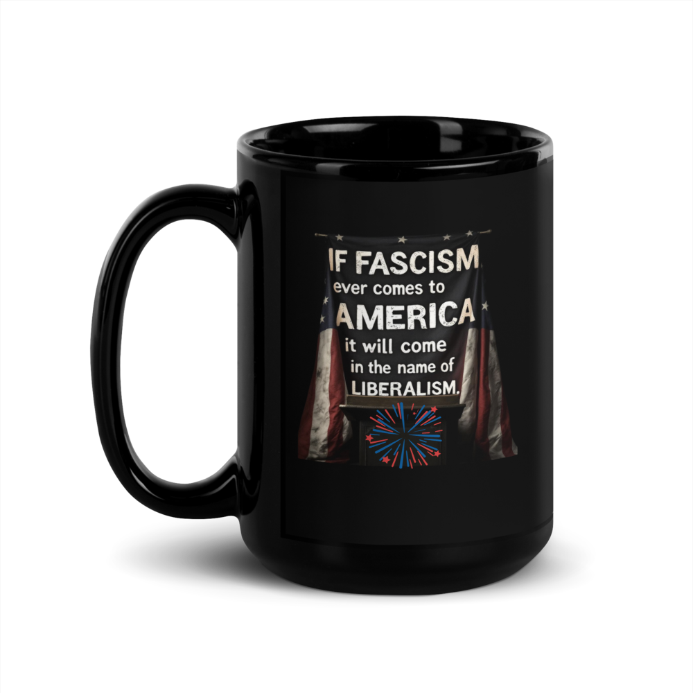 Black mug with text and graphic design 