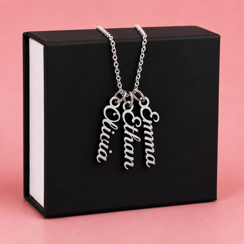 VERTICAL NAME (Personalized) Necklace NoMC - (HMD or ANY OCCASION)