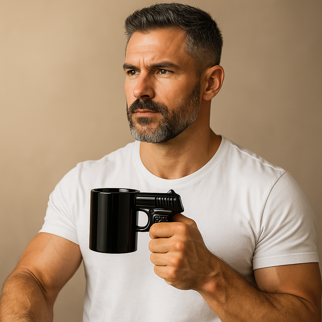 Men’s mug Pistol shape handle