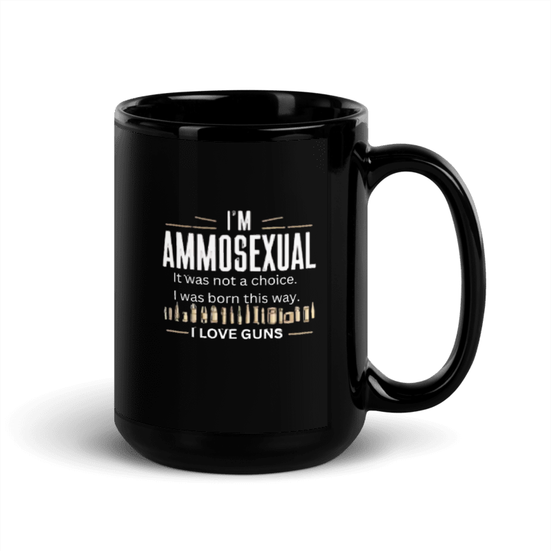 🔫 Ammosexual Black Glossy Mug