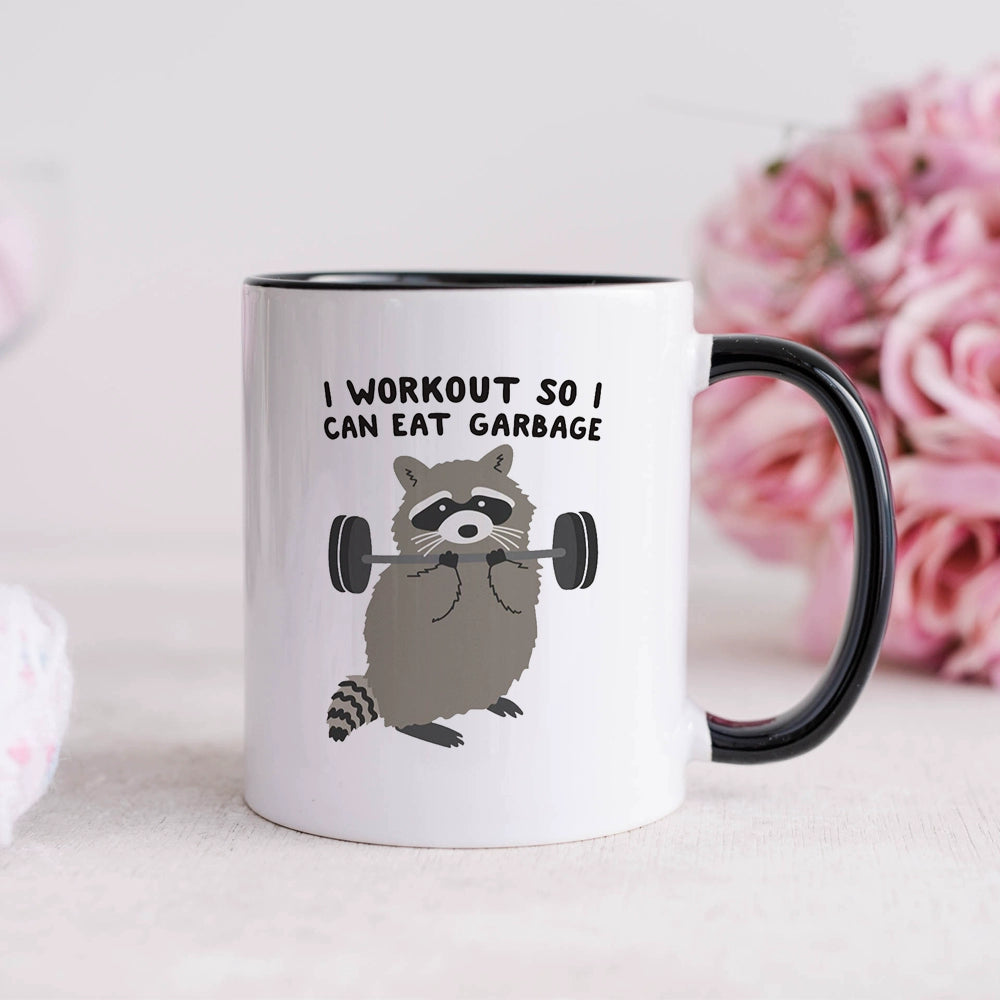 Raccoon Lifting Weights/blk rt