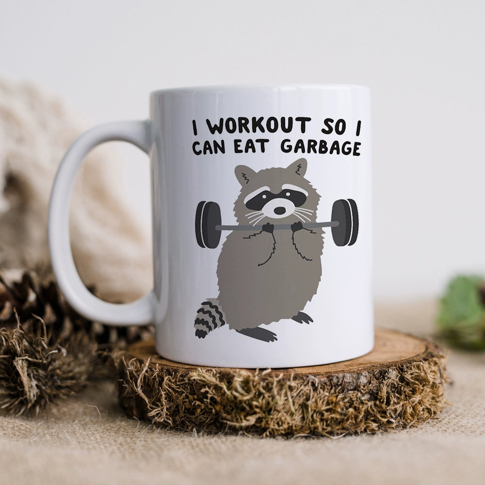 ✨FUNNY QUOTE - raccoon lifting weights
