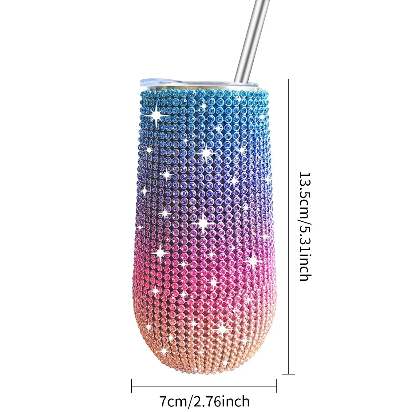 ✨Rhinestone Drinkware - Wine Cup w/ Straw - 6 oz