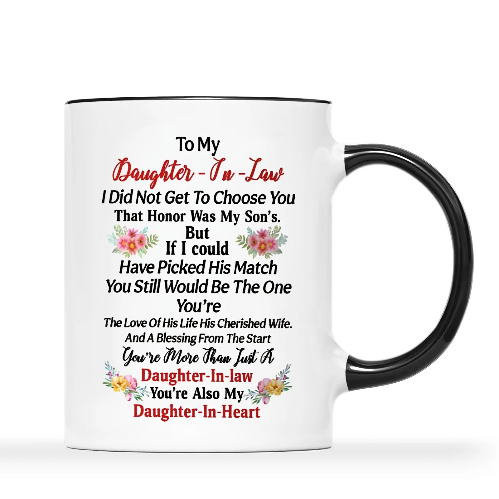 ✨Seasonal Or Uplifting Sips - White with Thank You Flower Design Daughter-In-Law Gift