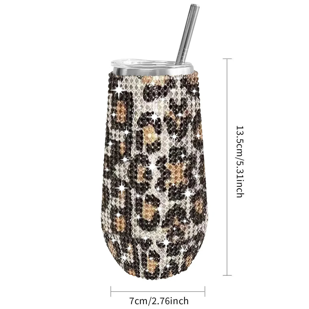 ✨Rhinestone Drinkware - Wine Cup w/ Straw - 6 oz