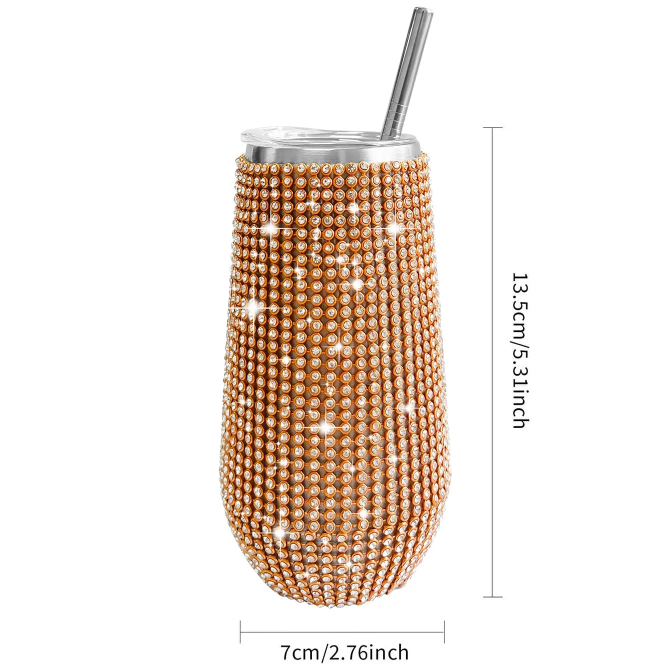 ✨Rhinestone Drinkware - Wine Cup w/ Straw - 6 oz