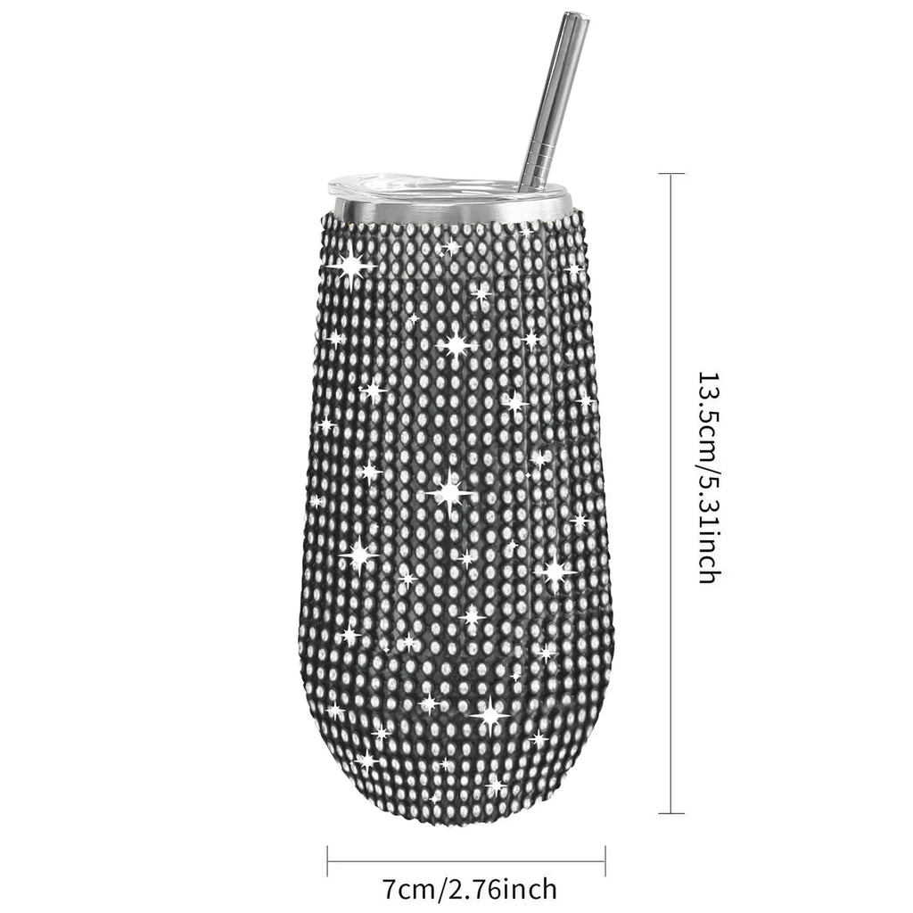 ✨Rhinestone Drinkware - Wine Cup w/ Straw - 6 oz
