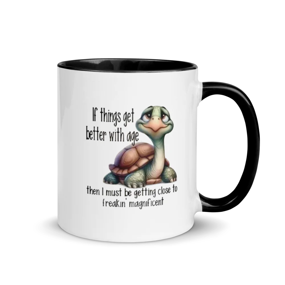 ✨White Ceramic Mug - 🐢 Turtle Mug – “Freakin’ Magnificent”