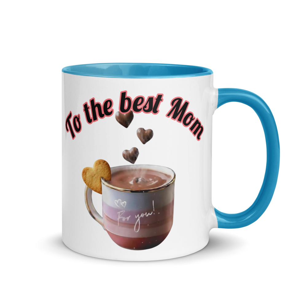 💖 “To the Best Mom” White Ceramic Mug with Color Inside