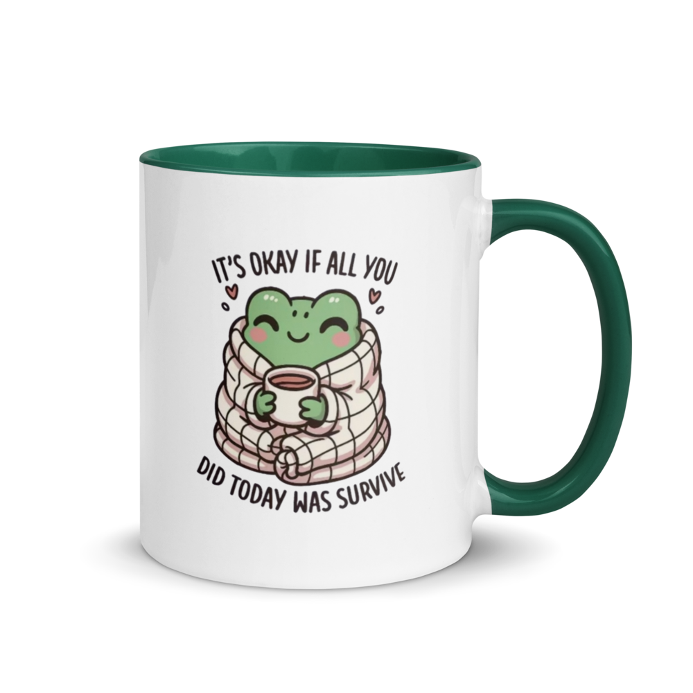 Frog Survival Mug (Dark Green Trim)