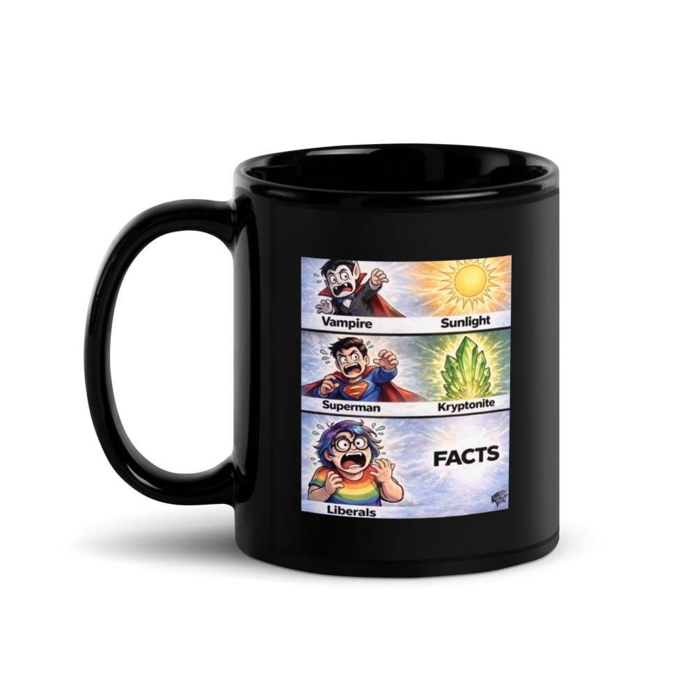 Liberal vs. Facts photo Black Glossy Mug