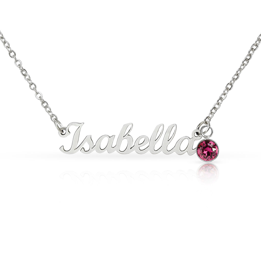 Birthstone Name Necklace – Personalized Jewelry Gift NoMC (ANY RELATIONSHIPS & ANY OCCASION)