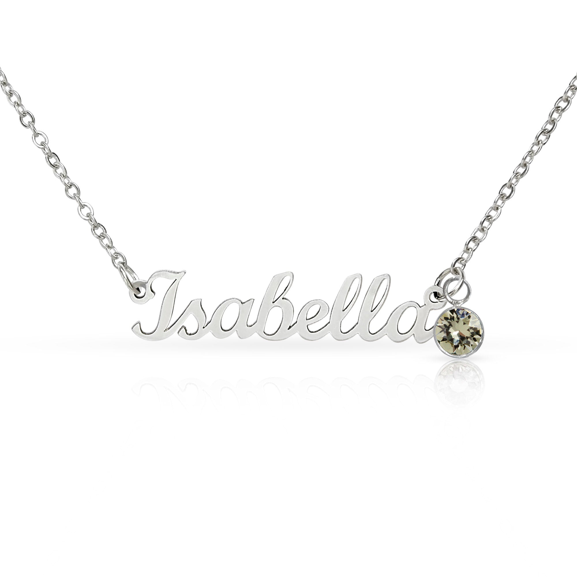 Birthstone Name Necklace – Personalized Jewelry Gift NoMC (ANY RELATIONSHIPS & ANY OCCASION)