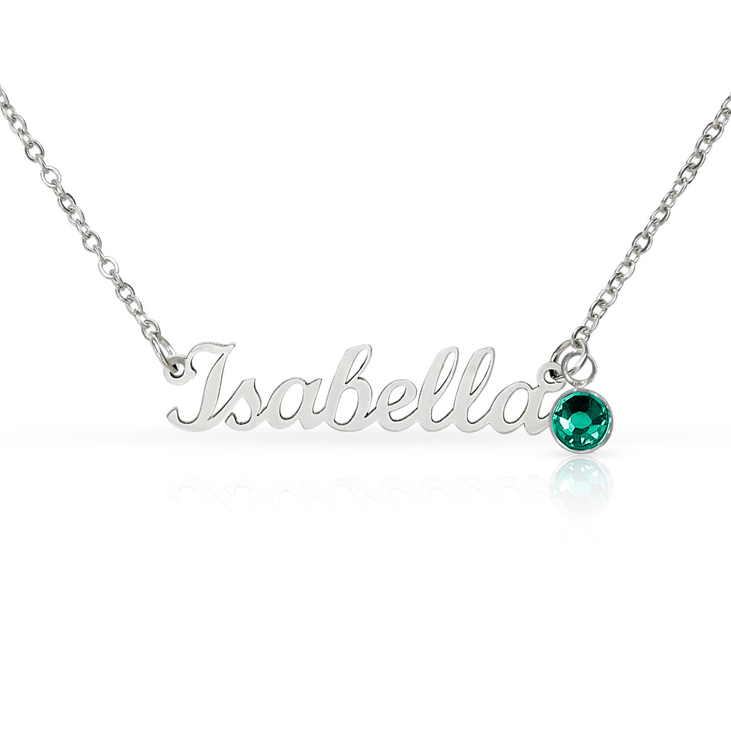 Birthstone Name Necklace – Personalized Jewelry Gift NoMC (ANY RELATIONSHIPS & ANY OCCASION)