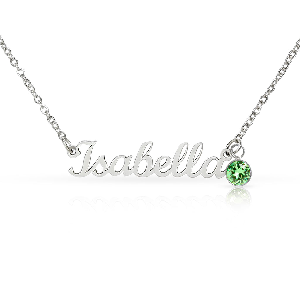 Birthstone Name Necklace – Personalized Jewelry Gift NoMC (ANY RELATIONSHIPS & ANY OCCASION)