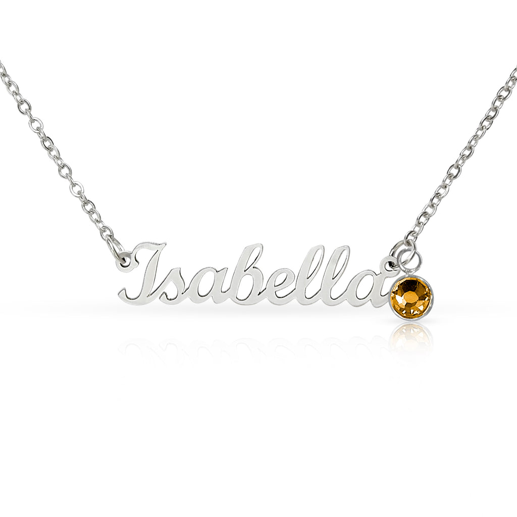 Birthstone Name Necklace – Personalized Jewelry Gift NoMC (ANY RELATIONSHIPS & ANY OCCASION)