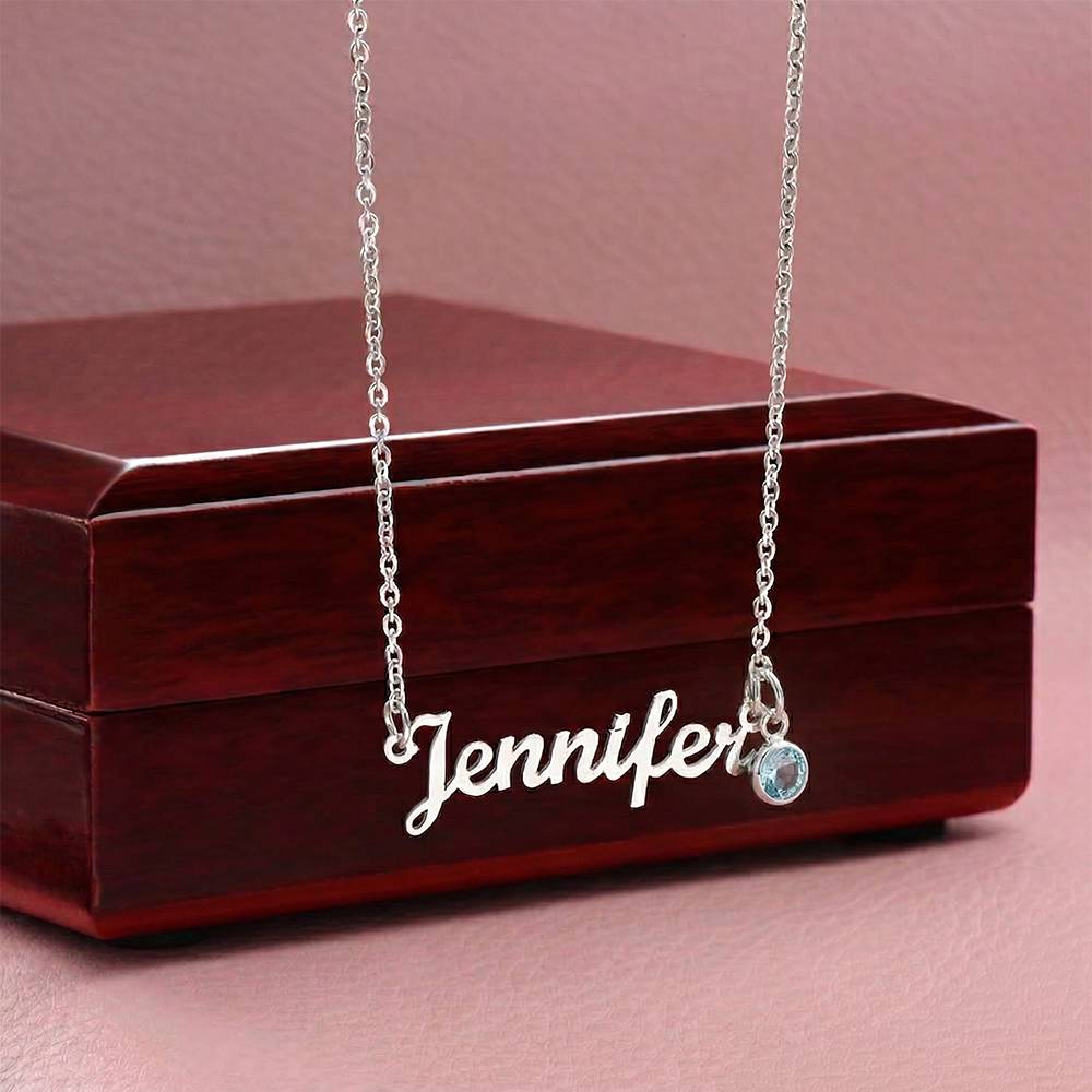 Birthstone Name Necklace – Personalized Jewelry Gift NoMC (ANY RELATIONSHIPS & ANY OCCASION)