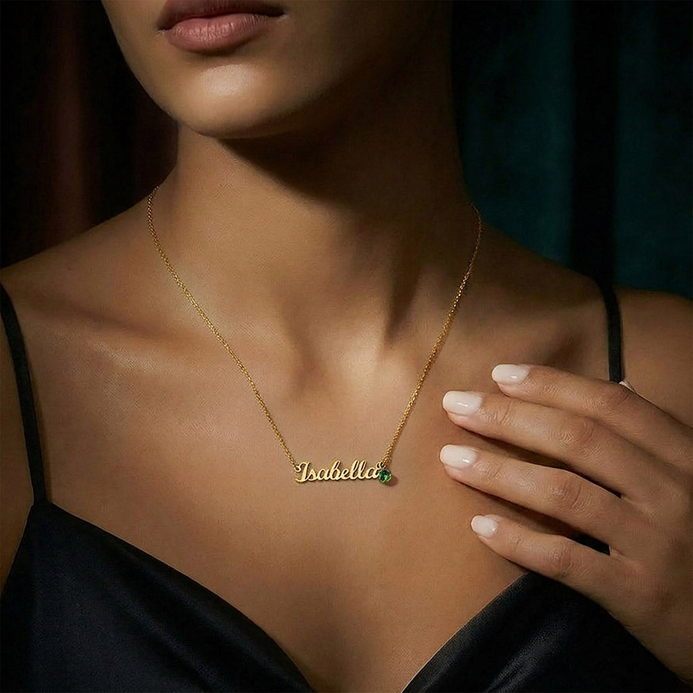 Birthstone Name Necklace – Personalized Jewelry Gift NoMC (ANY RELATIONSHIPS & ANY OCCASION)
