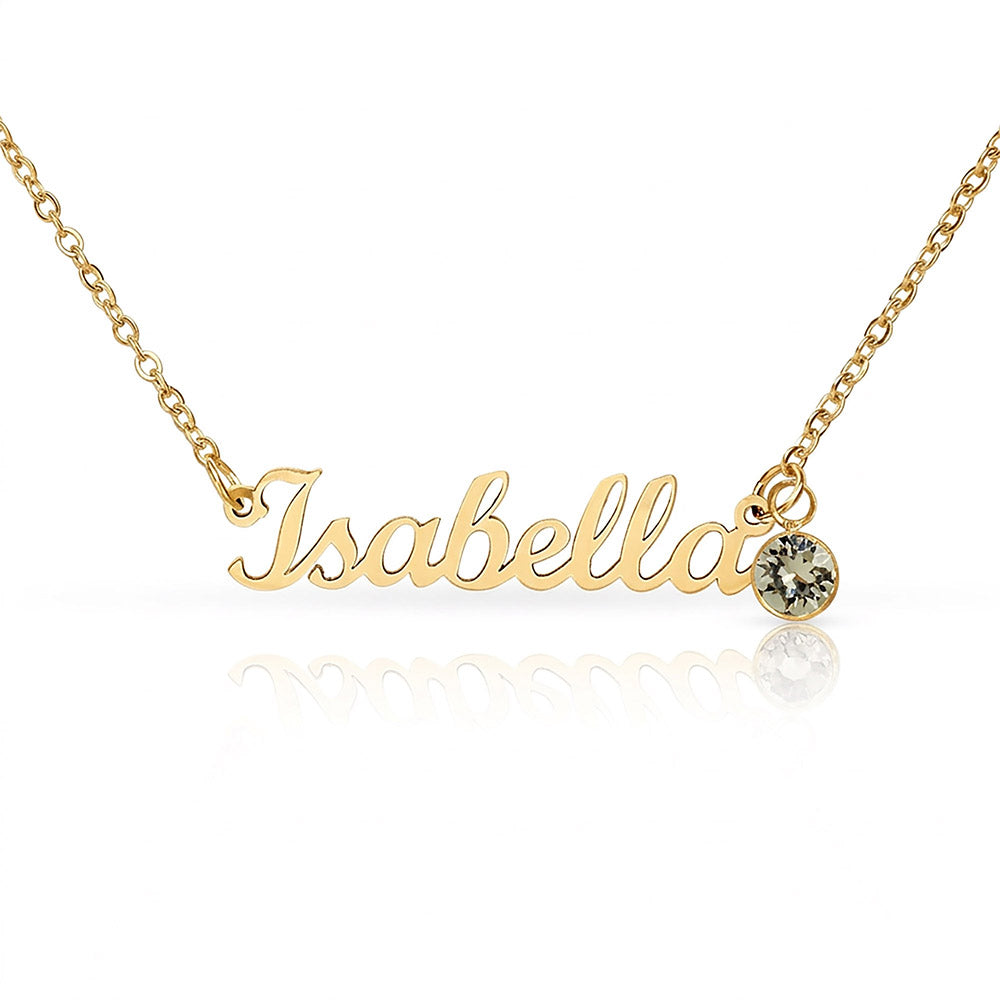 Birthstone Name Necklace – Personalized Jewelry Gift NoMC (ANY RELATIONSHIPS & ANY OCCASION)