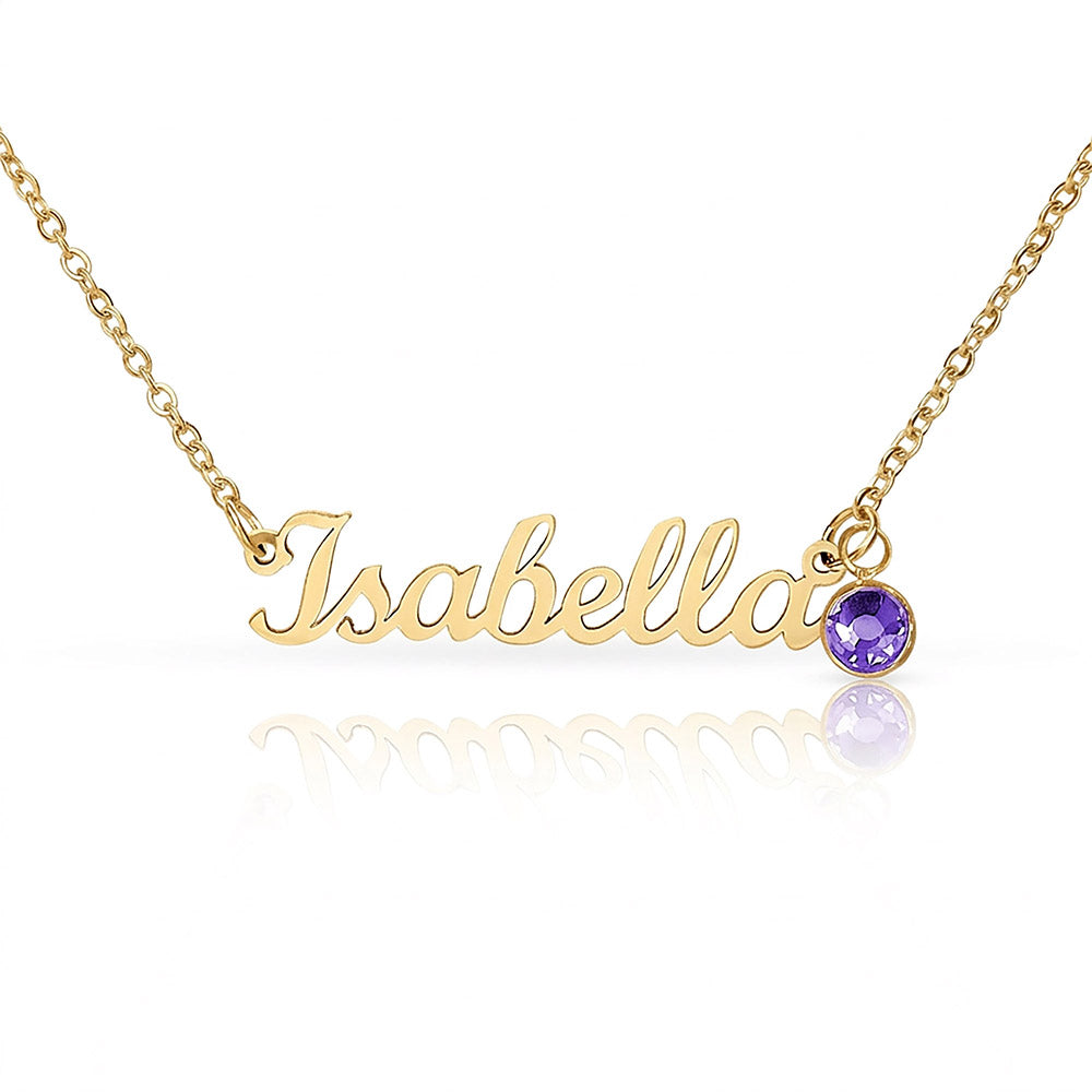 Birthstone Name Necklace – Personalized Jewelry Gift NoMC (ANY RELATIONSHIPS & ANY OCCASION)