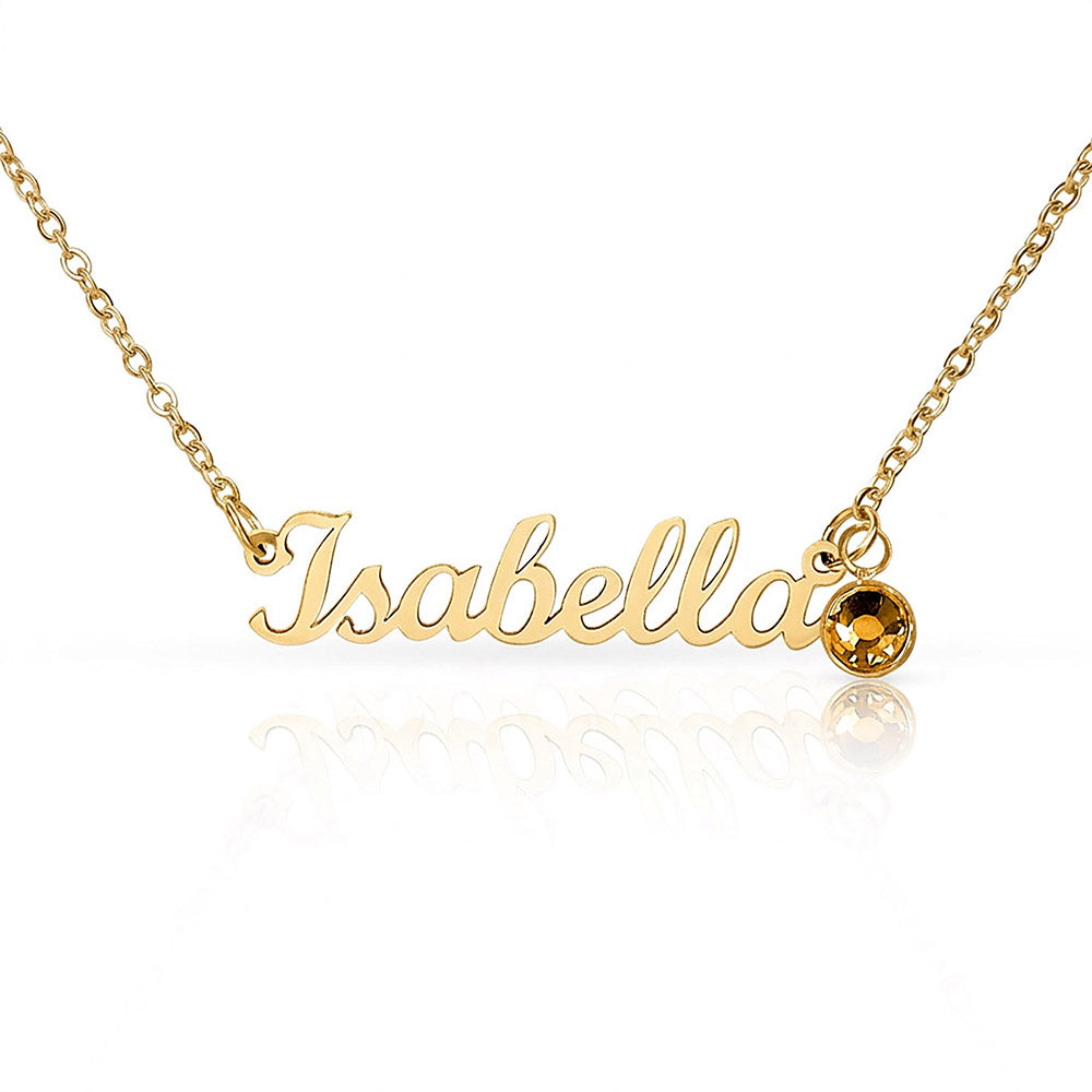 Birthstone Name Necklace – Personalized Jewelry Gift NoMC (ANY RELATIONSHIPS & ANY OCCASION)