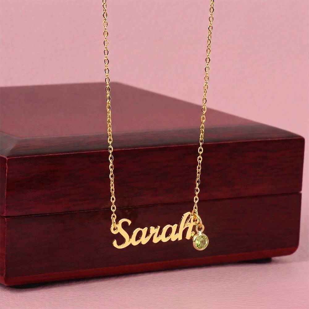 Birthstone Name Necklace – Personalized Jewelry Gift NoMC (ANY RELATIONSHIPS & ANY OCCASION)