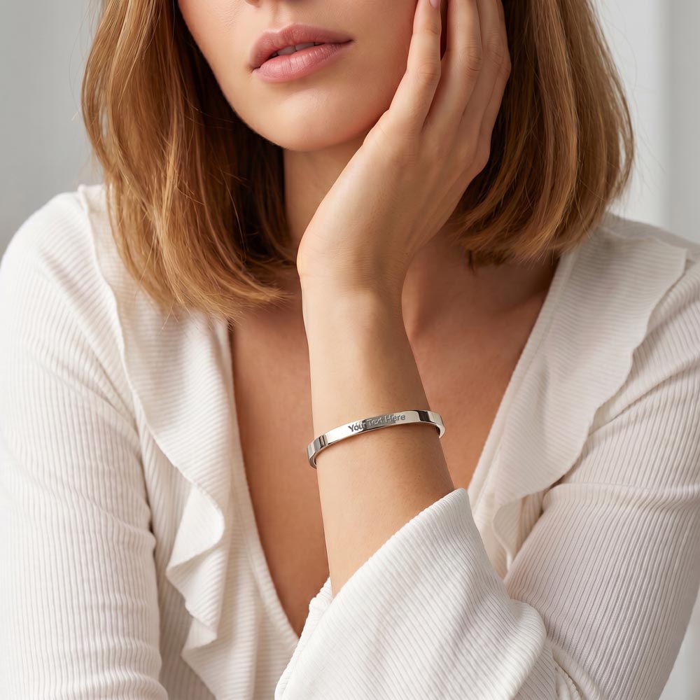 Custom Engraved Cuff bracelet (Romance)