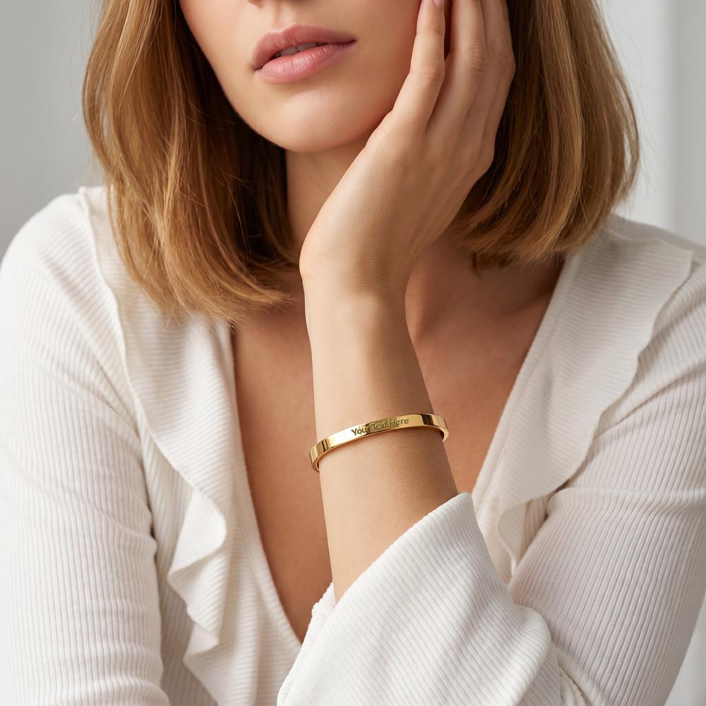 Custom Engraved Cuff bracelet (Romance)