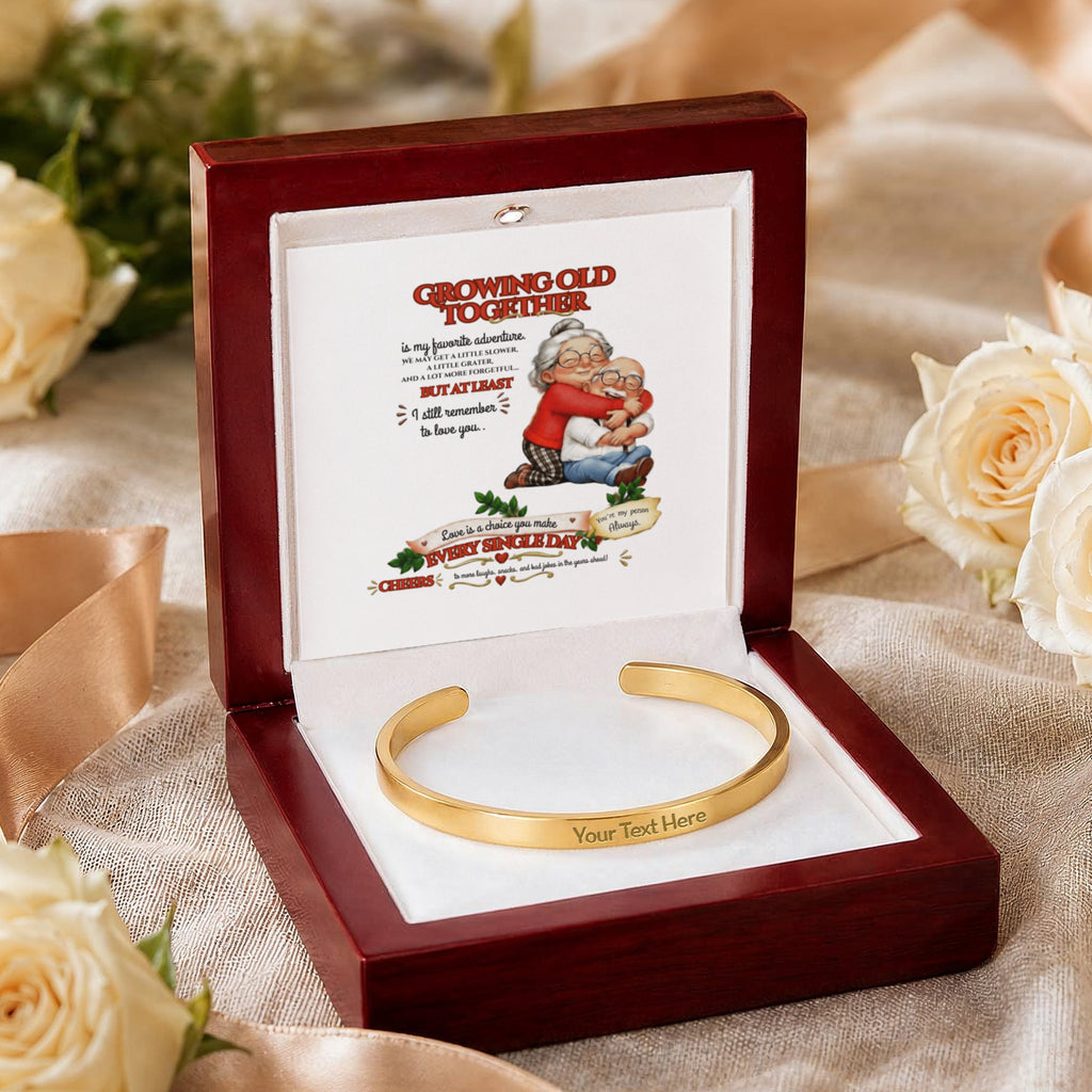 Custom Engraved Cuff bracelet (Romance)