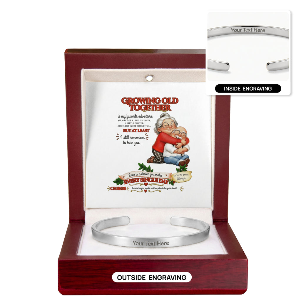 Custom Engraved Cuff bracelet (Romance)