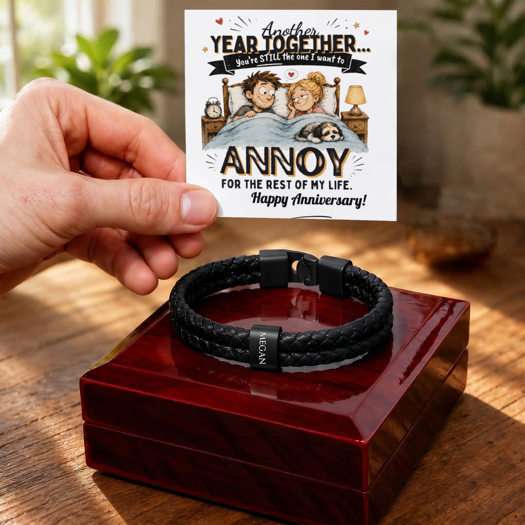 Men's personalized bracelet (Anniversary) - HUSBAND or DOMESTIC PARTNER