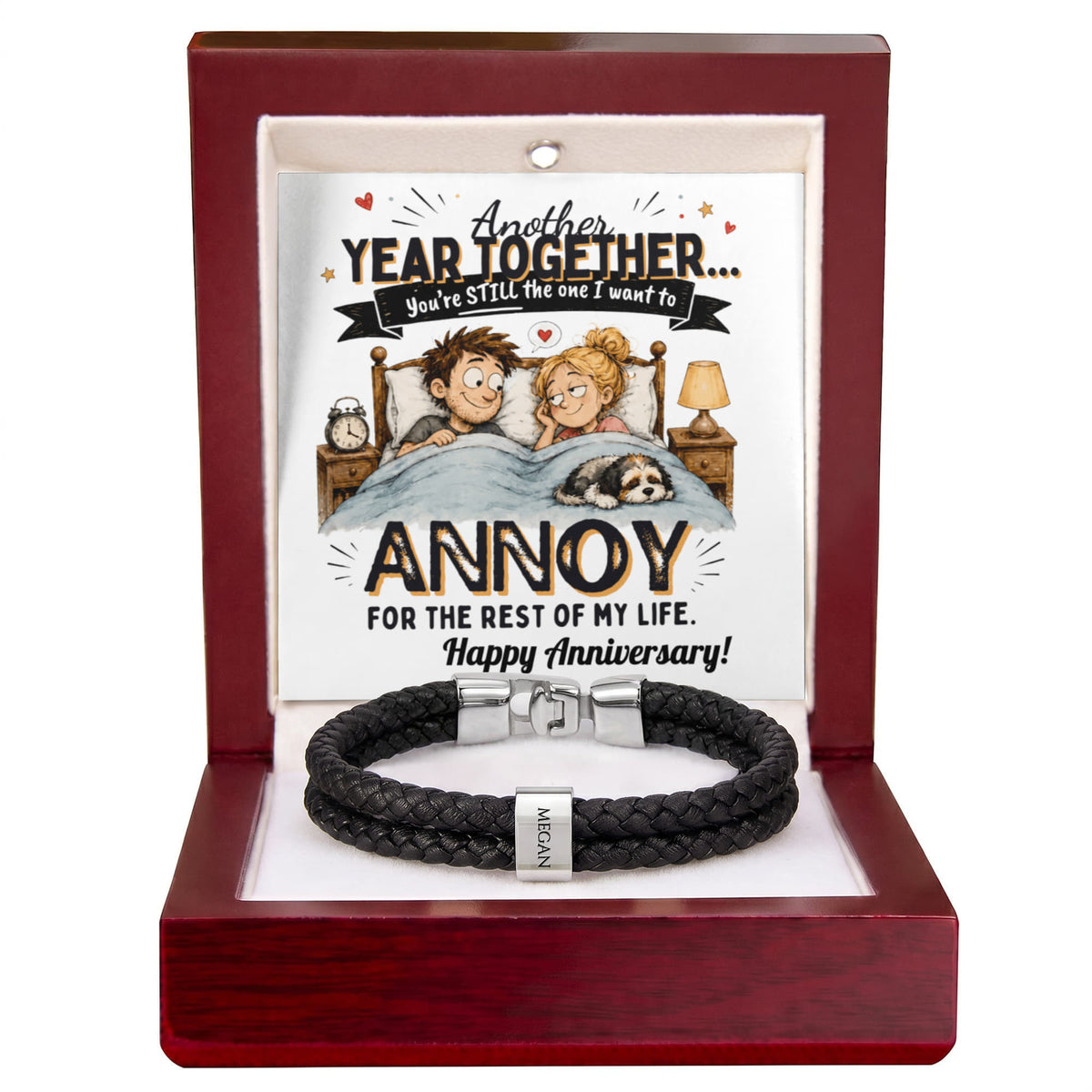 Men's personalized bracelet (Anniversary) - HUSBAND or DOMESTIC PARTNER