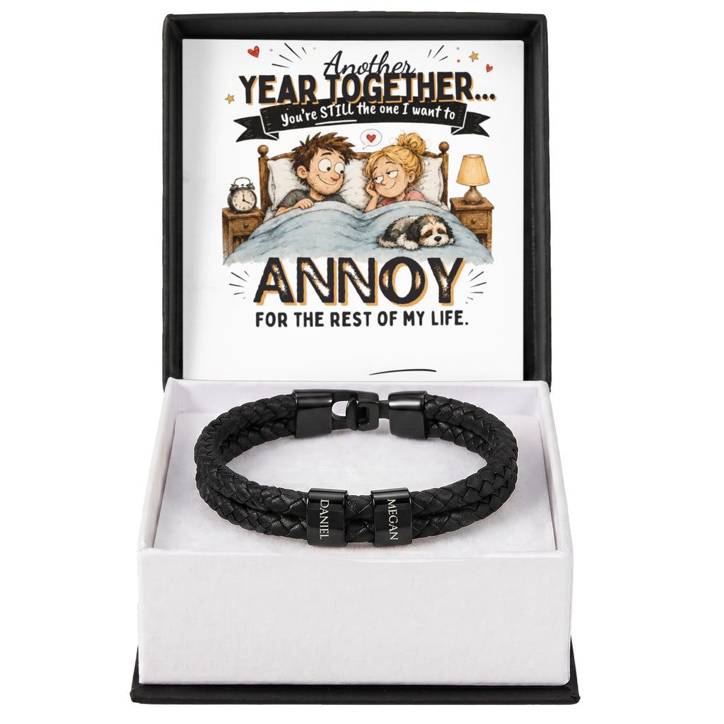 Men's Personalized Name Bracelet - (For MALE ROMANTIC)